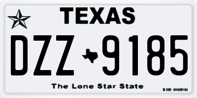 TX license plate DZZ9185