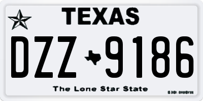 TX license plate DZZ9186