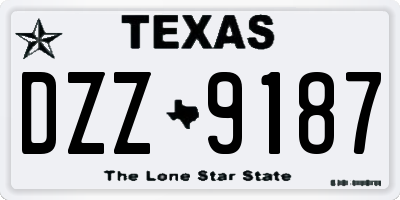 TX license plate DZZ9187