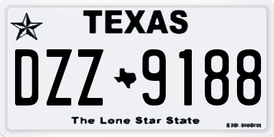 TX license plate DZZ9188