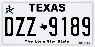 TX license plate DZZ9189