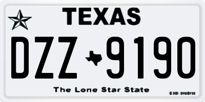 TX license plate DZZ9190