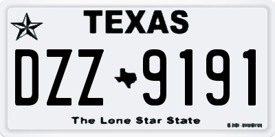 TX license plate DZZ9191