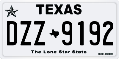 TX license plate DZZ9192