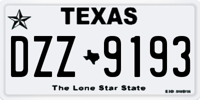 TX license plate DZZ9193