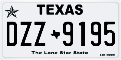 TX license plate DZZ9195