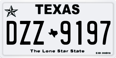 TX license plate DZZ9197