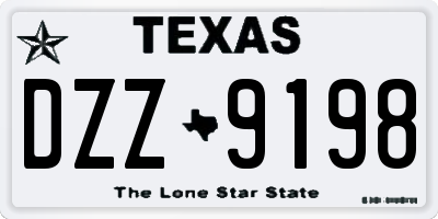 TX license plate DZZ9198