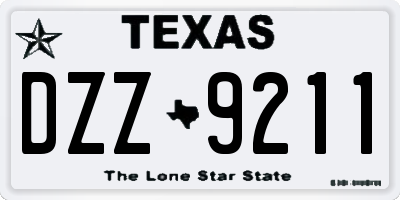 TX license plate DZZ9211