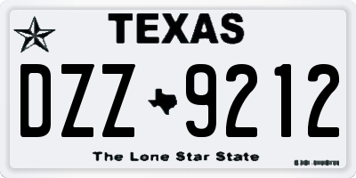 TX license plate DZZ9212