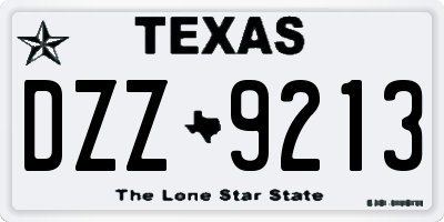 TX license plate DZZ9213