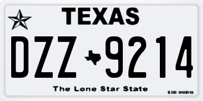 TX license plate DZZ9214