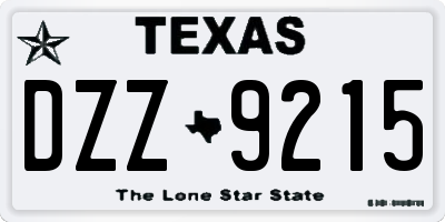 TX license plate DZZ9215