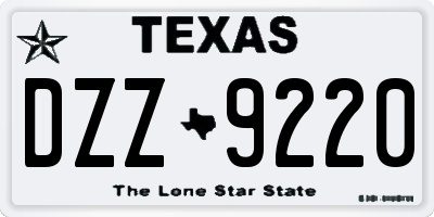 TX license plate DZZ9220