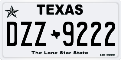 TX license plate DZZ9222