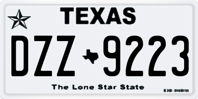 TX license plate DZZ9223