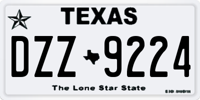 TX license plate DZZ9224