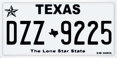 TX license plate DZZ9225