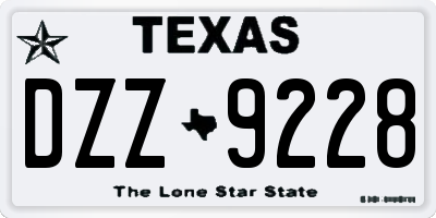 TX license plate DZZ9228