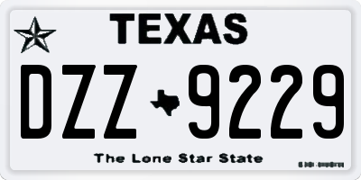 TX license plate DZZ9229