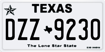 TX license plate DZZ9230