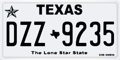TX license plate DZZ9235