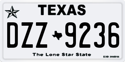 TX license plate DZZ9236