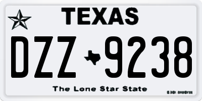 TX license plate DZZ9238