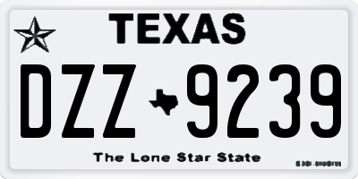 TX license plate DZZ9239