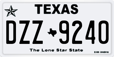 TX license plate DZZ9240