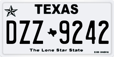 TX license plate DZZ9242