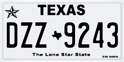 TX license plate DZZ9243