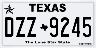 TX license plate DZZ9245