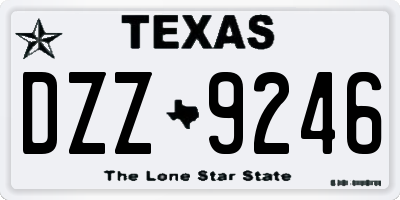 TX license plate DZZ9246