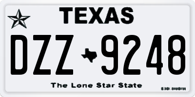 TX license plate DZZ9248