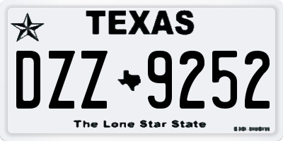 TX license plate DZZ9252