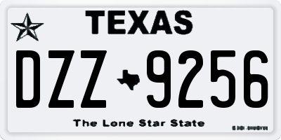 TX license plate DZZ9256