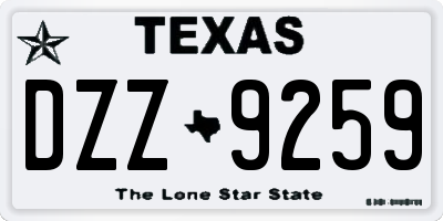 TX license plate DZZ9259