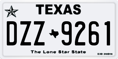 TX license plate DZZ9261