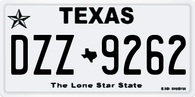 TX license plate DZZ9262