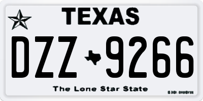 TX license plate DZZ9266