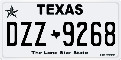 TX license plate DZZ9268