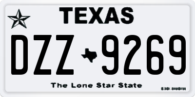 TX license plate DZZ9269