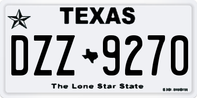 TX license plate DZZ9270