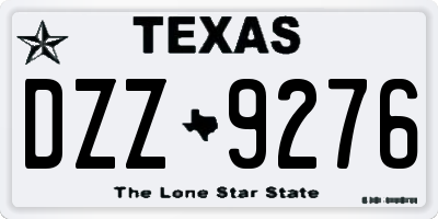 TX license plate DZZ9276