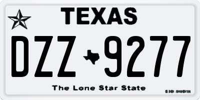 TX license plate DZZ9277