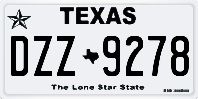 TX license plate DZZ9278