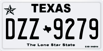 TX license plate DZZ9279