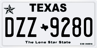 TX license plate DZZ9280