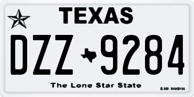 TX license plate DZZ9284